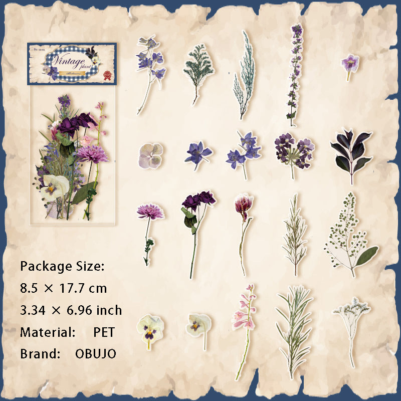 30 Pcs Botanical Plant PET Stickers LWJC