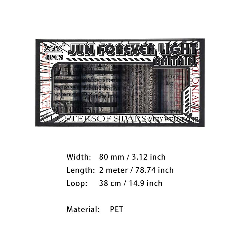 4 Rolls Positive Words PET Tape Set YHBH