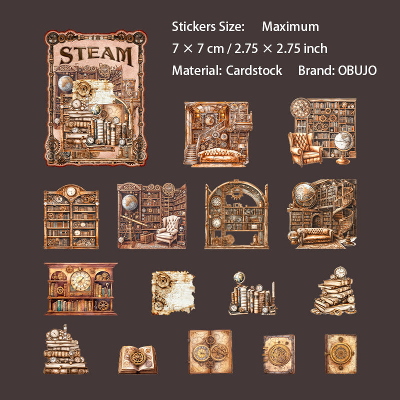 15 Pcs Vintage Punk Cardstock Stickers ZQHXL