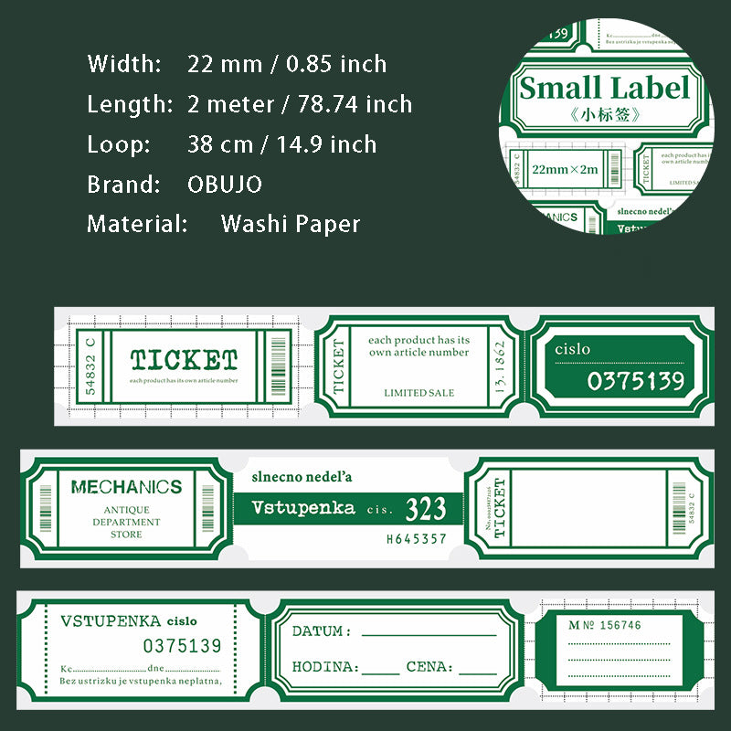 1 Roll Vintage Label Stickers Tape XBQX