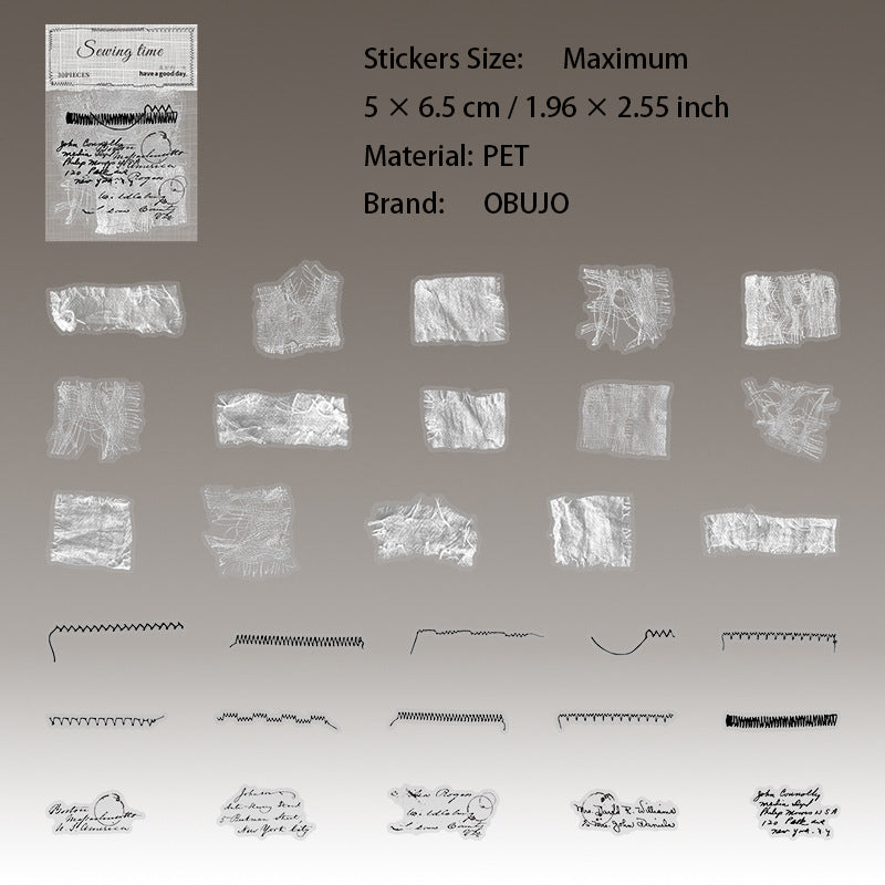 30 Pcs Sewing Theme PEET Stickers FRSG