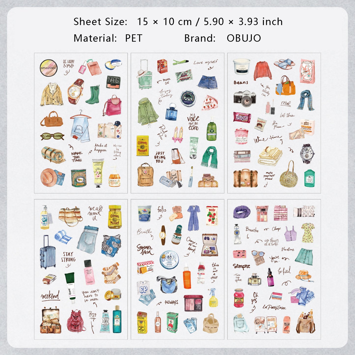 6 Sheets Life Style Planner Stickers SHXZ
