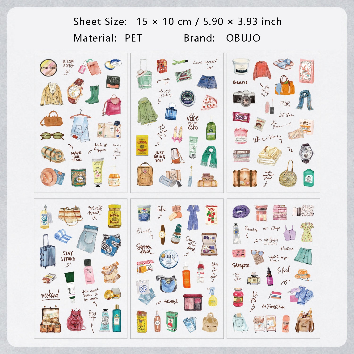 6 Sheets Life Style Planner Stickers SHXZ