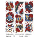 6 Pcs Rose Theme PET Stickers MGZS