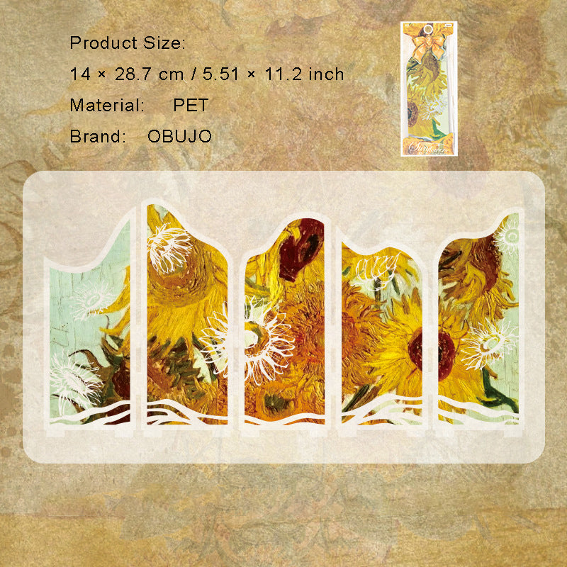 Foldable Oil Painting PVC Bookmark YHJM