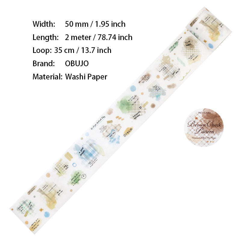 1 Roll Watercolor Grid Washi Tape CSGWP