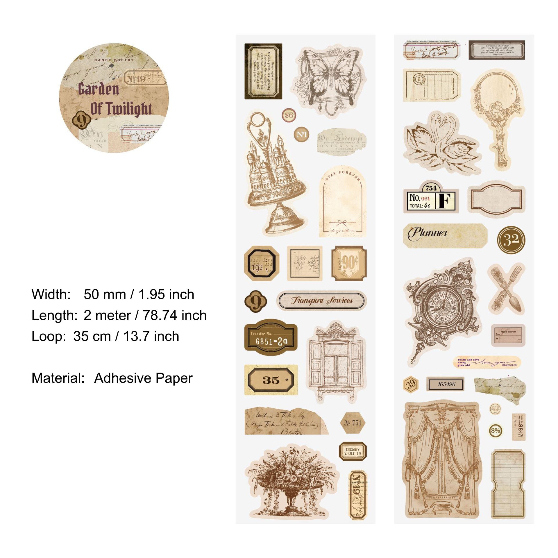 1 Roll Vintage Sticker Tape JSJWY