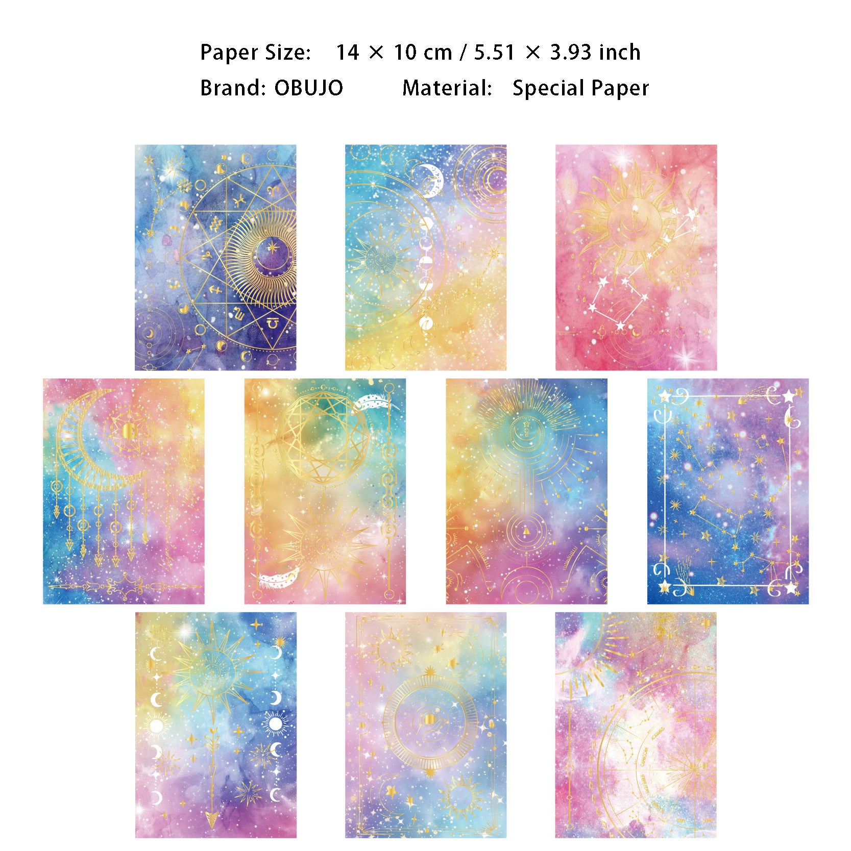 10 Pcs Astrology Theme Journal Paper XQMQ