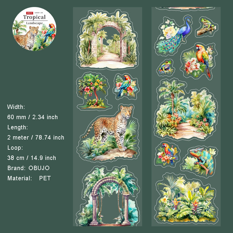 1 Roll Wildland Landscape PET Stickers Tape RDJG