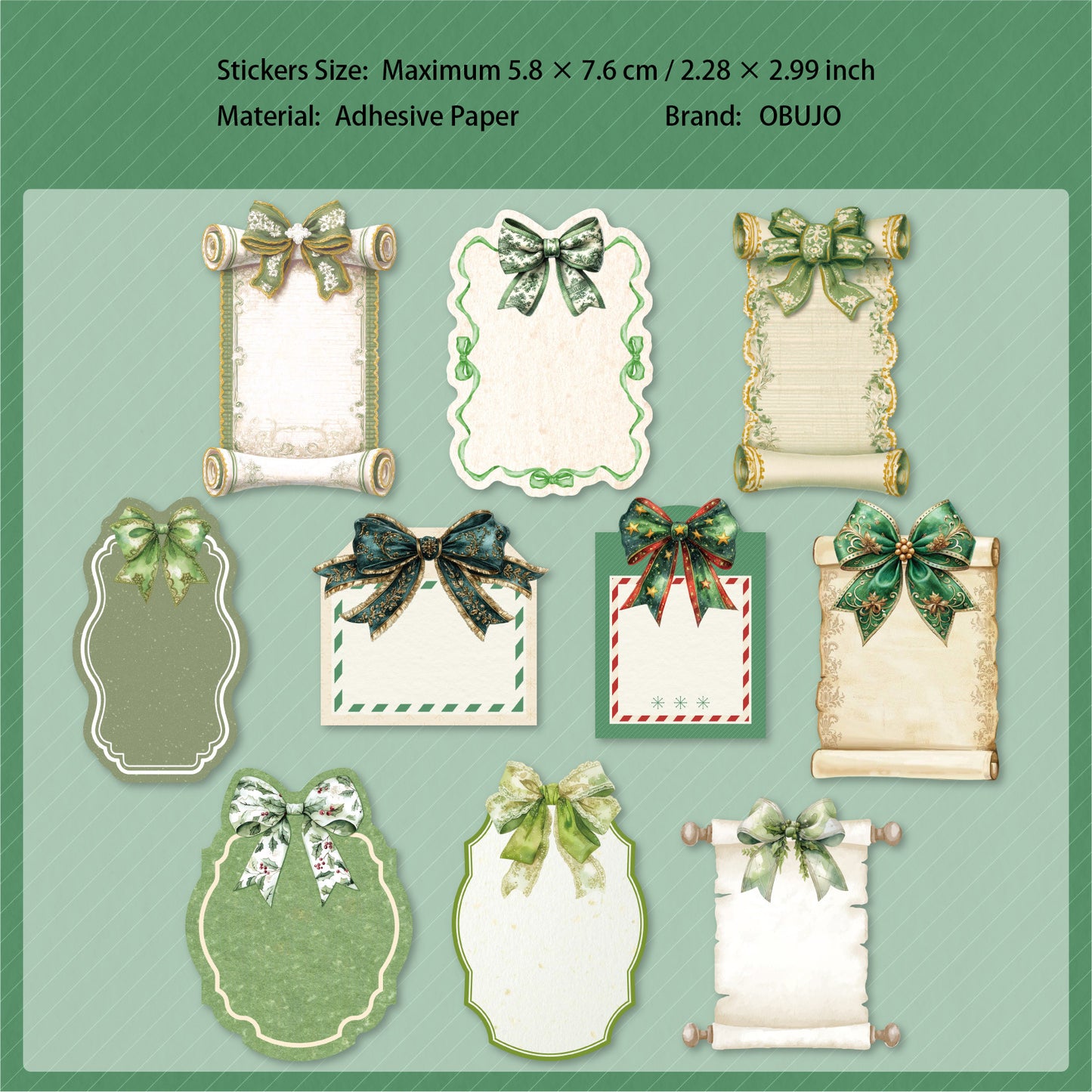 20 Pcs Christimas Notepad Stickers JRSS