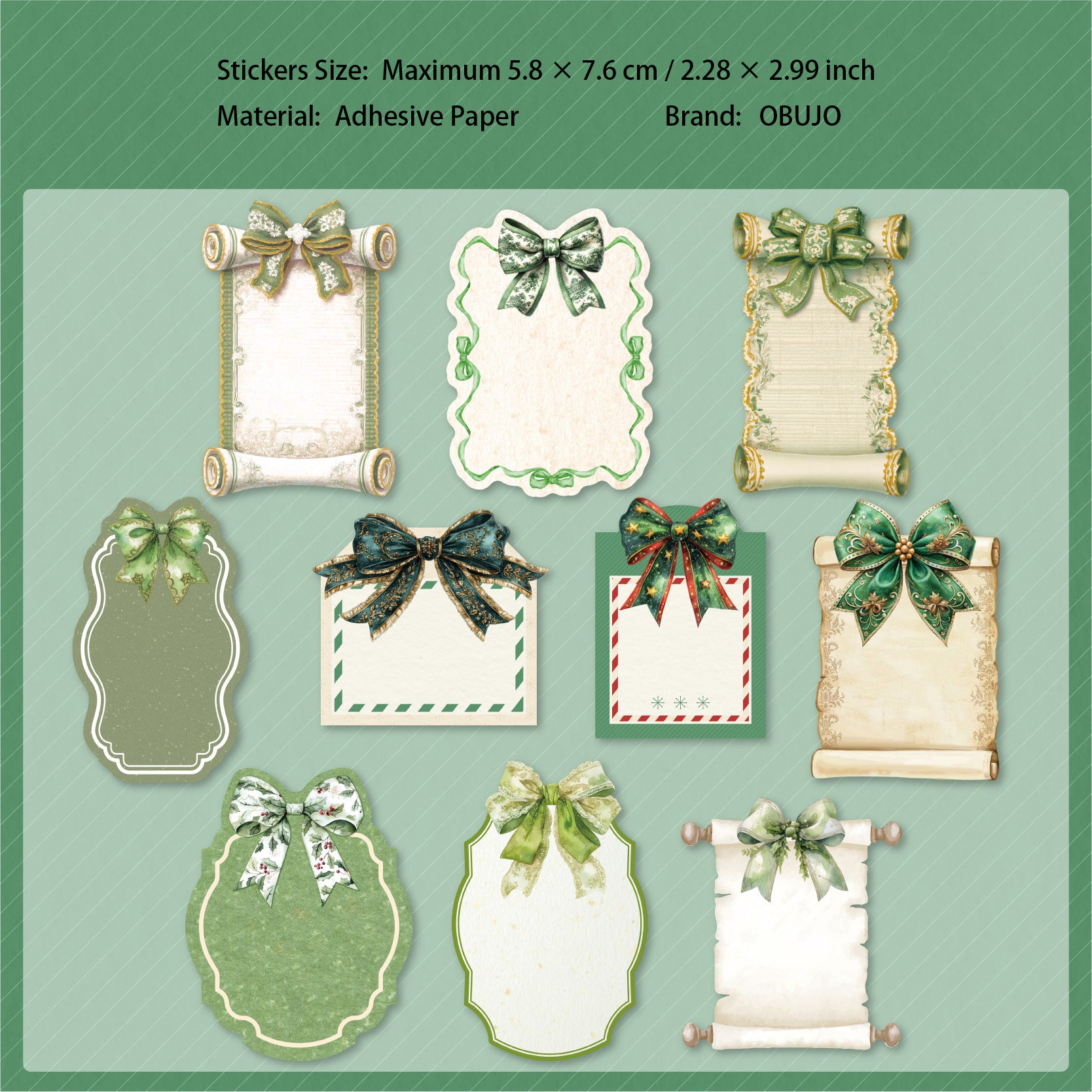 20 Pcs Christimas Notepad Stickers JRSS