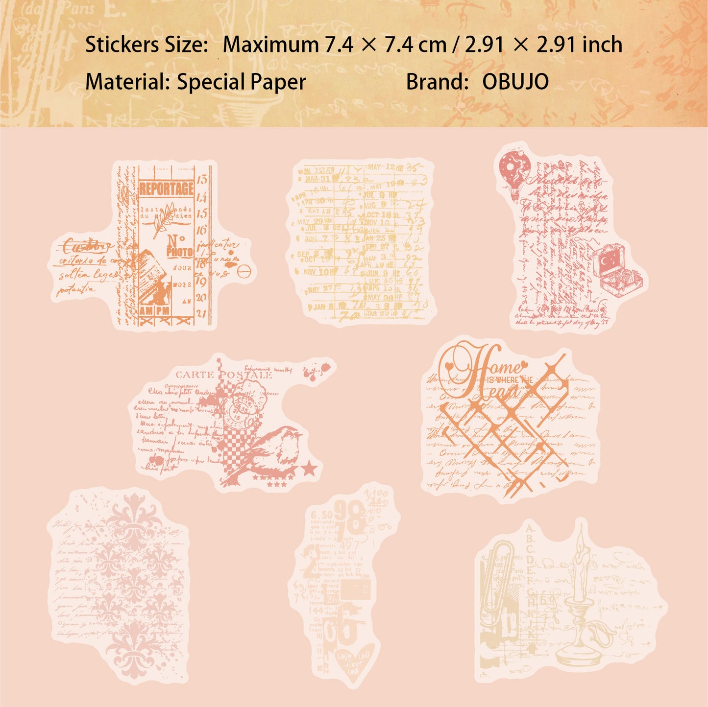 16 Pcs Vintage Junk Journal Stickers CLXL