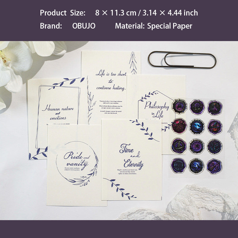 27 Pcs Vintage Journal Paper and Wax Seal Stickers WMDX