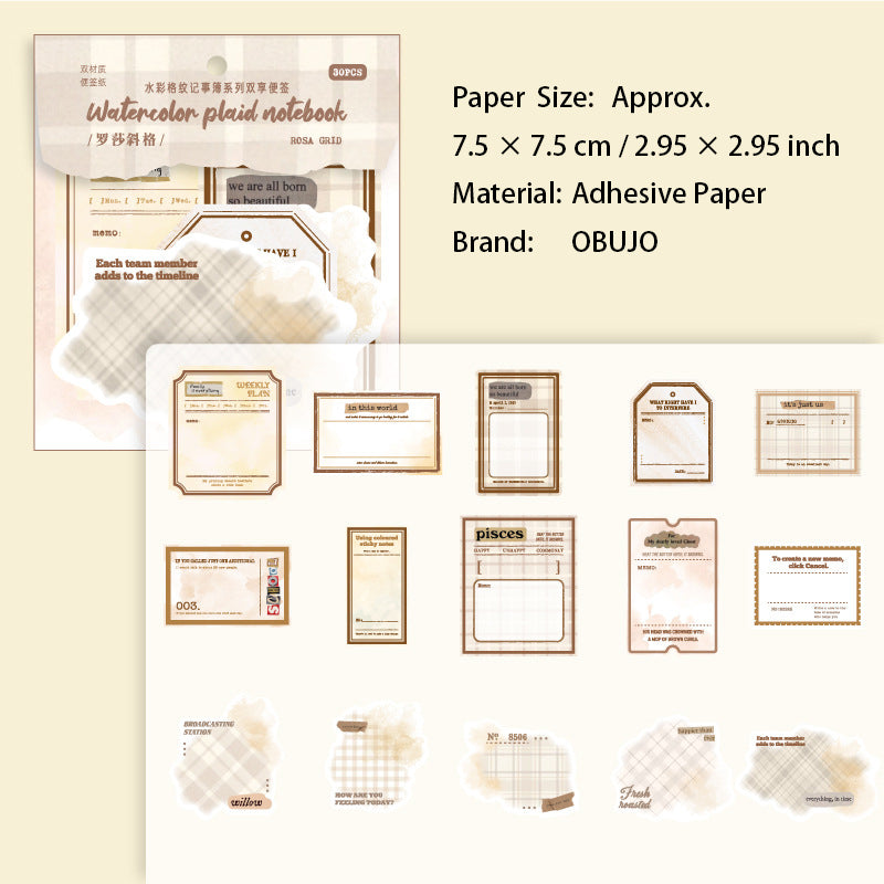 30 Pcs Grid Notepad Paper GWJSB