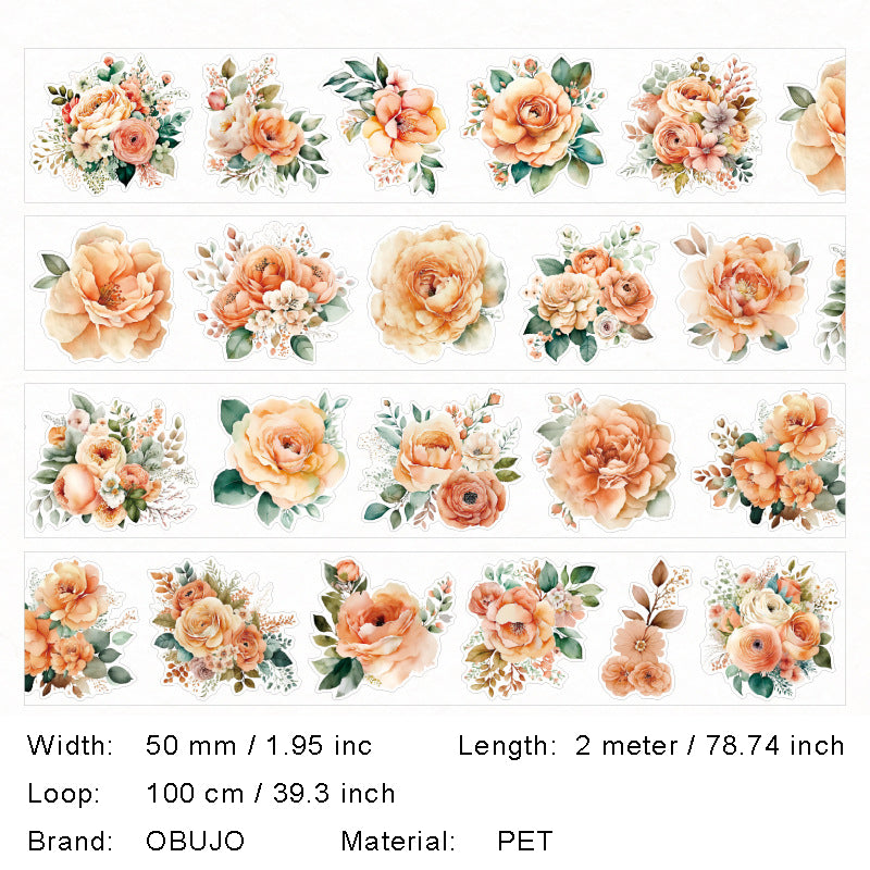 1 Roll Flower PET Stickers Tape SKSJ