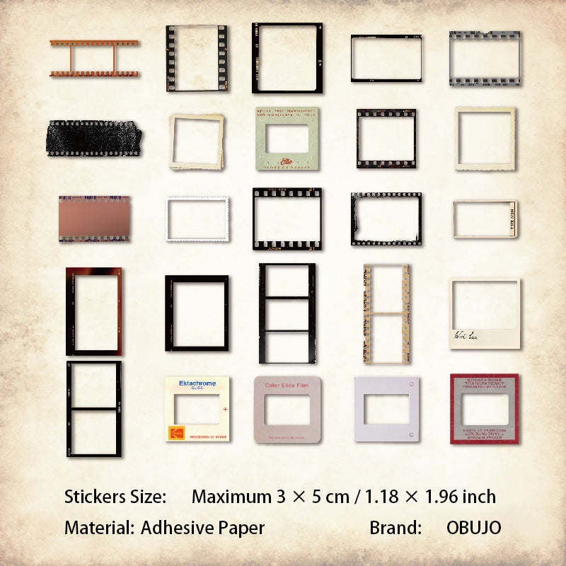 50 Pcs Vintage Journal Stickers HJSY