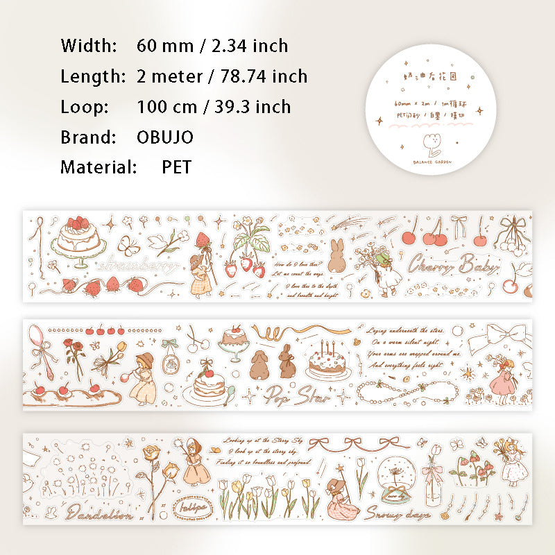 1 Roll Cute Journal PET Stickers Tape YTLY