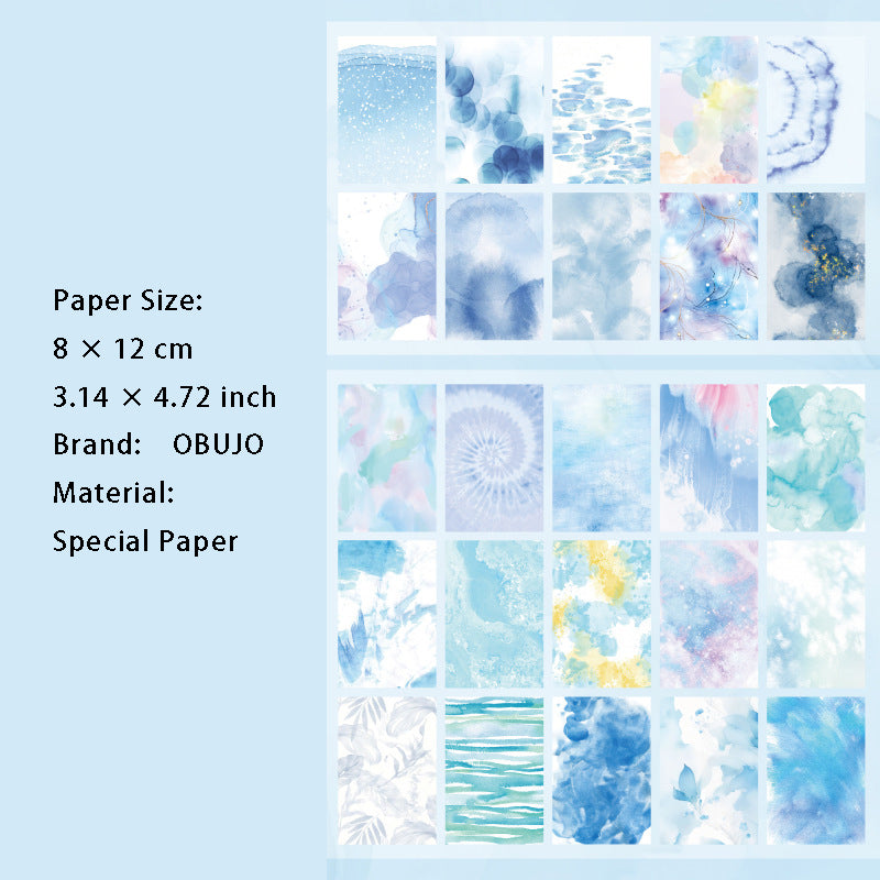 50 Sheets Watercolor Scrapbook Paper LGYC