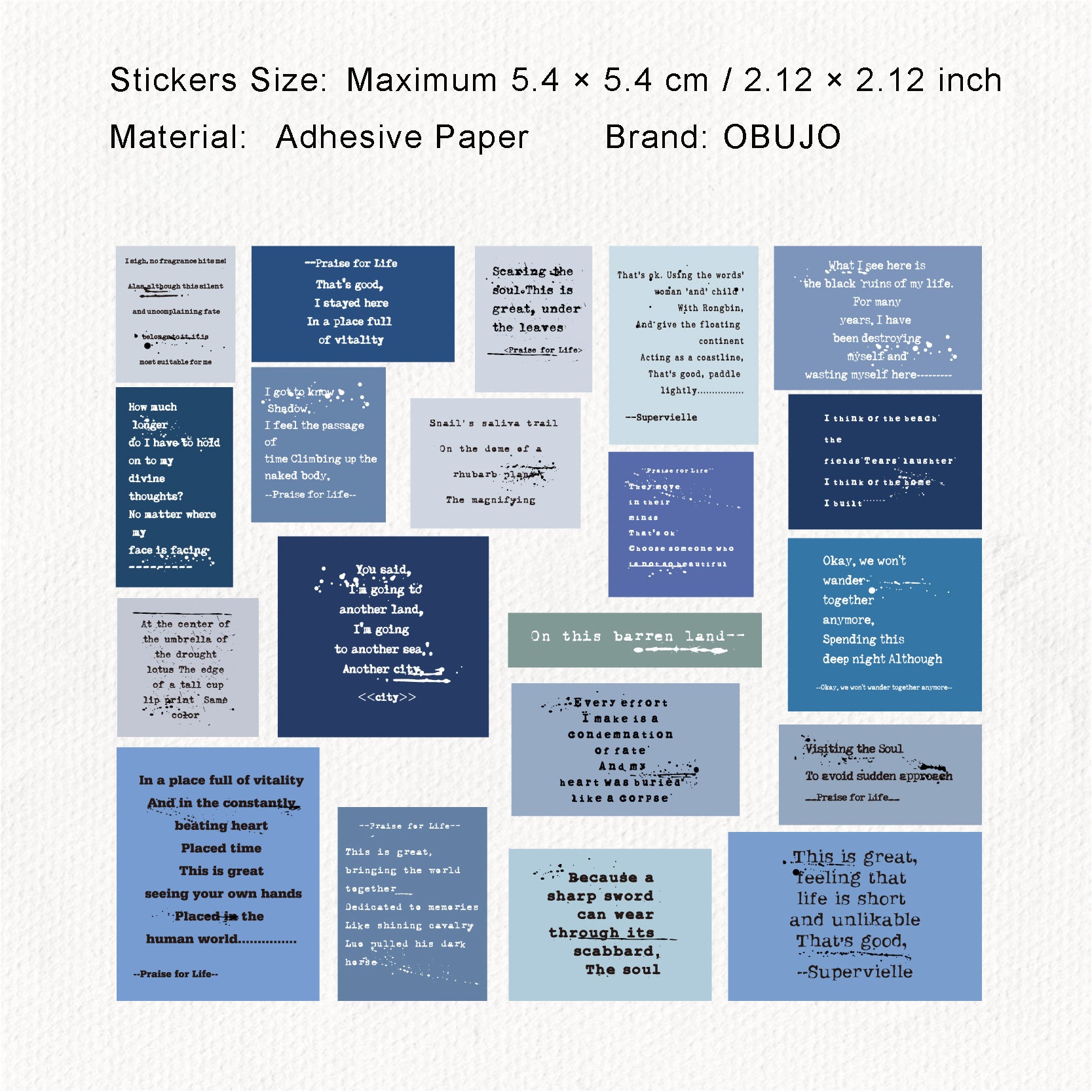 20 Pcs Vintage Quote Stickers ZSXL