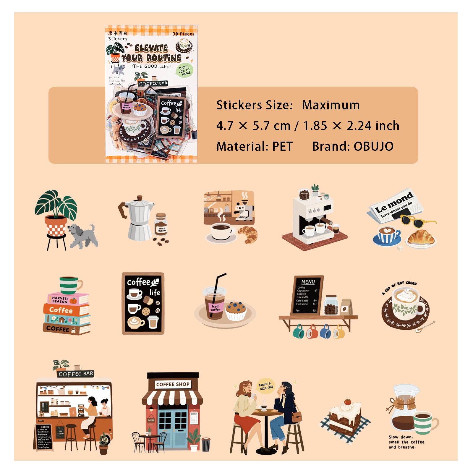 30 Pcs Dialy Life PET Stickers DLRC