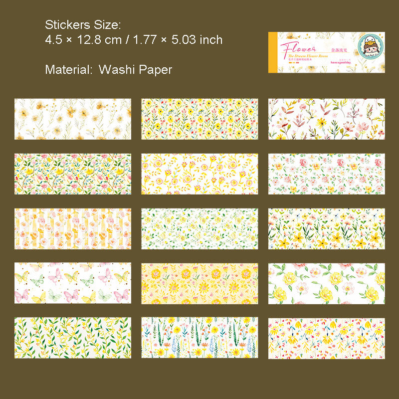 30 Pcs Floral Washi Stickers Book HMHJ