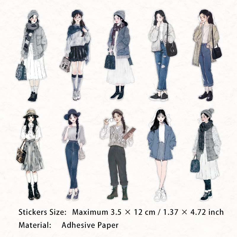 10 Pcs Fashion Girl Stickers SBXQ