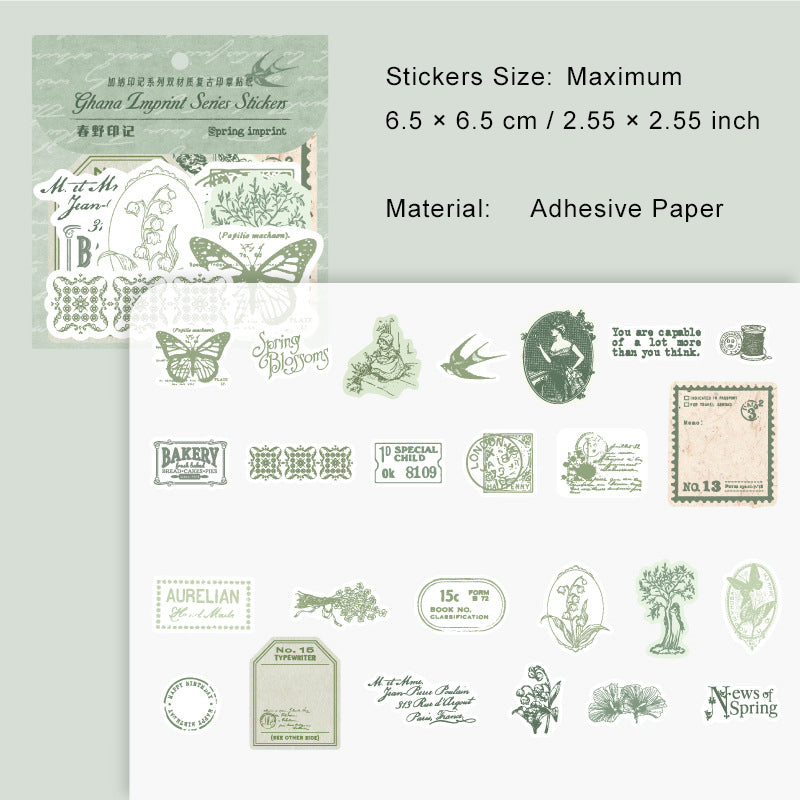 25 Pc Vintage Journal Stickers JNYJ