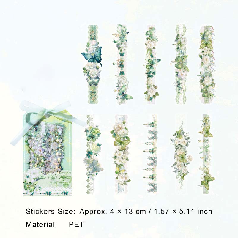20 Pcs Shell Light Flower Butterfly Stickers YCMJ