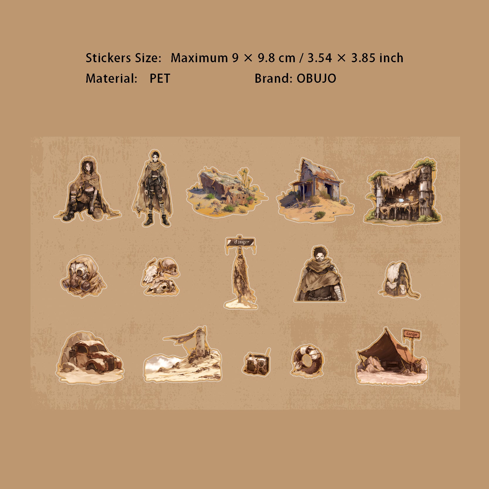15 Pcs Fantasy PET Stickers FTRJ