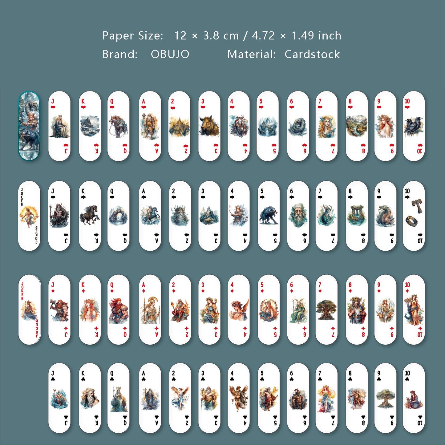 54 Pcs Poker Theme Journal Cardstock PKXL