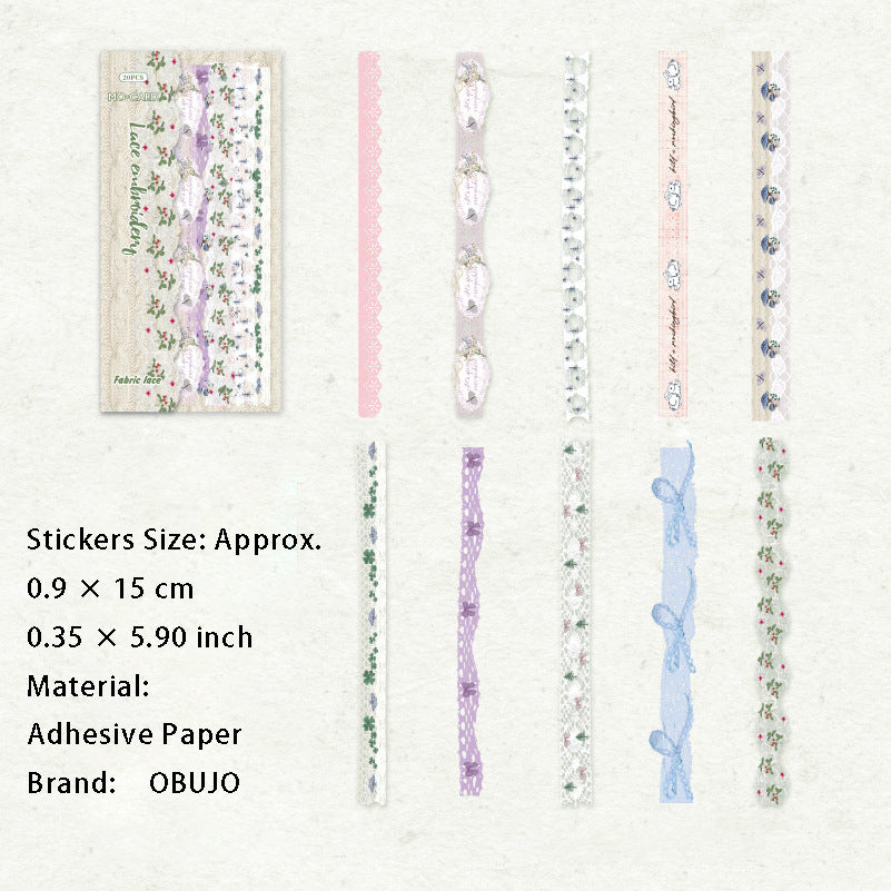 20 Pcs Vintage Floral Border Stickers BYHB