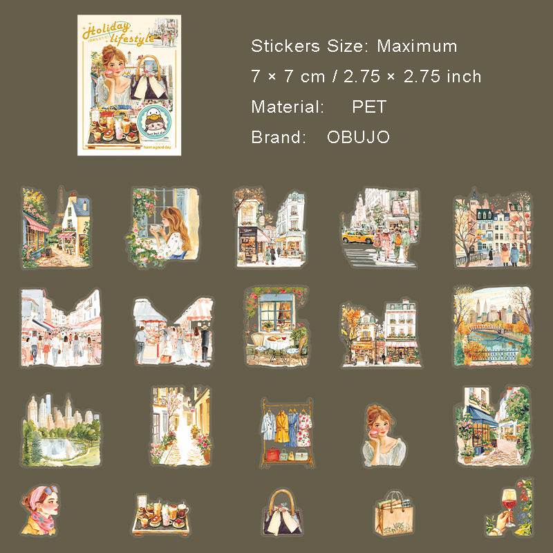 20 Pcs Travel PET Stickers JQSHFS