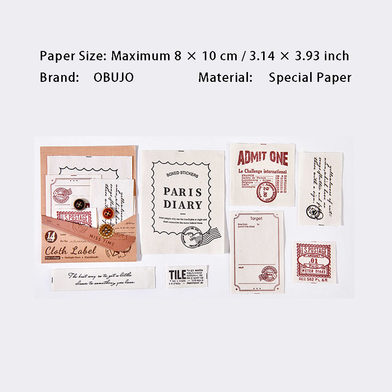 14 Pcs Vintage Junk Journal Paper SRZS