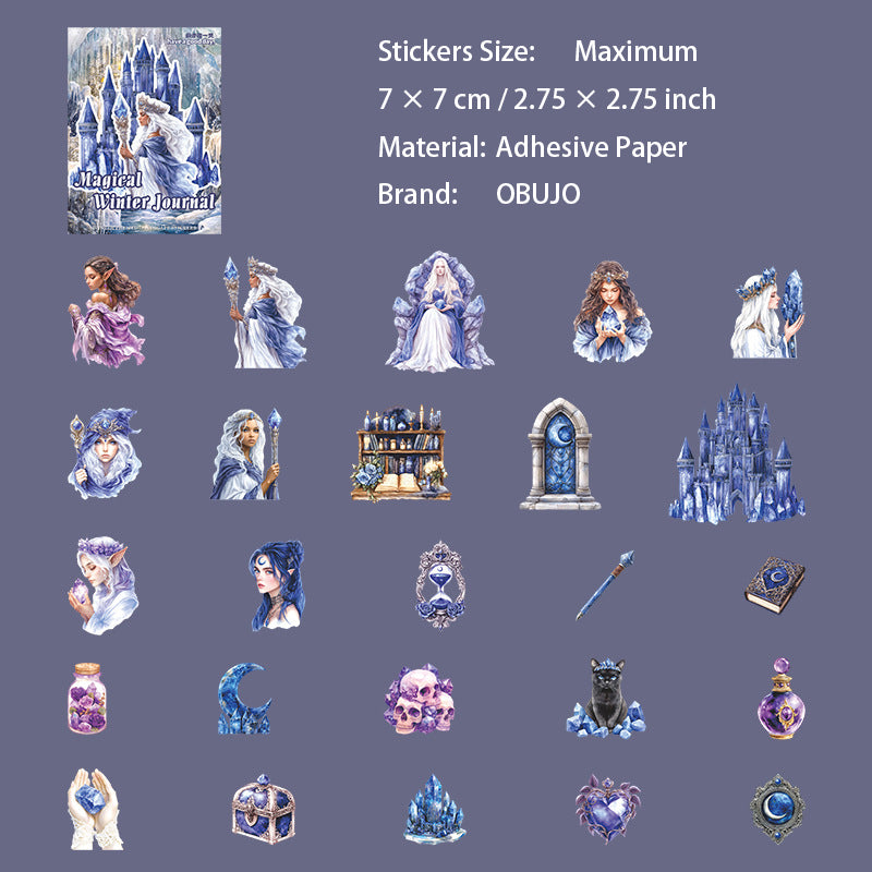 25 Pcs Magic Winter PET Stickers MHDR