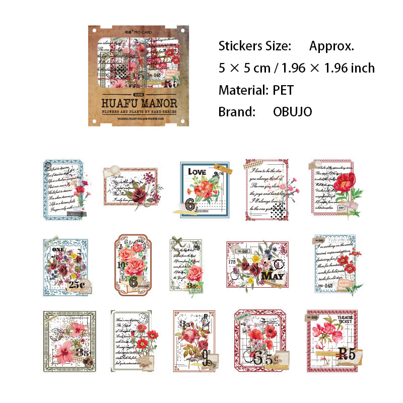 30 Pcs Flower Quote PET Stickers HYZWSZ