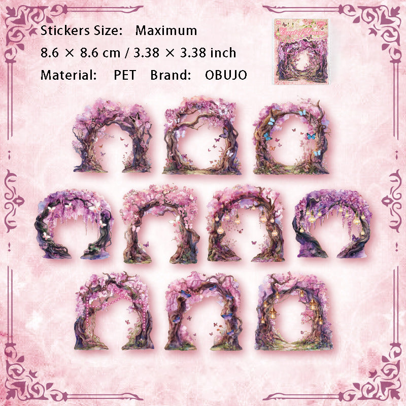 10 Pcs Tree Window PET Stickers YYZT