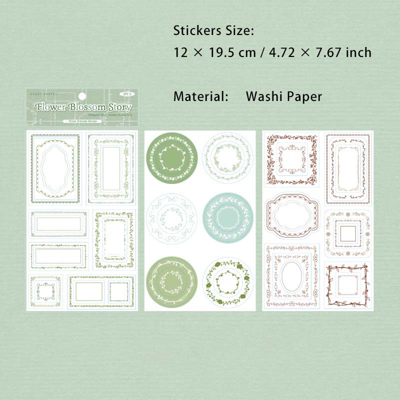 3 Sheets Pre-cut Geometry Frame Stickers SJHX