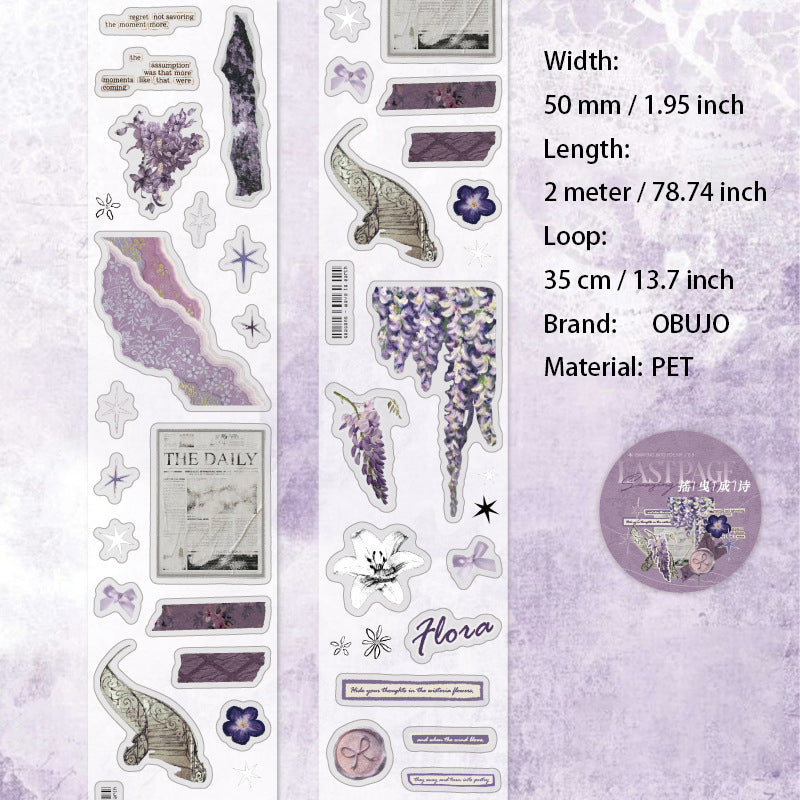 1 Roll Vintage Junk Journal Stickers Tape PTWY