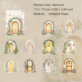 10 Pcs Floral Wooden Door Cardstock Stickers RYMX