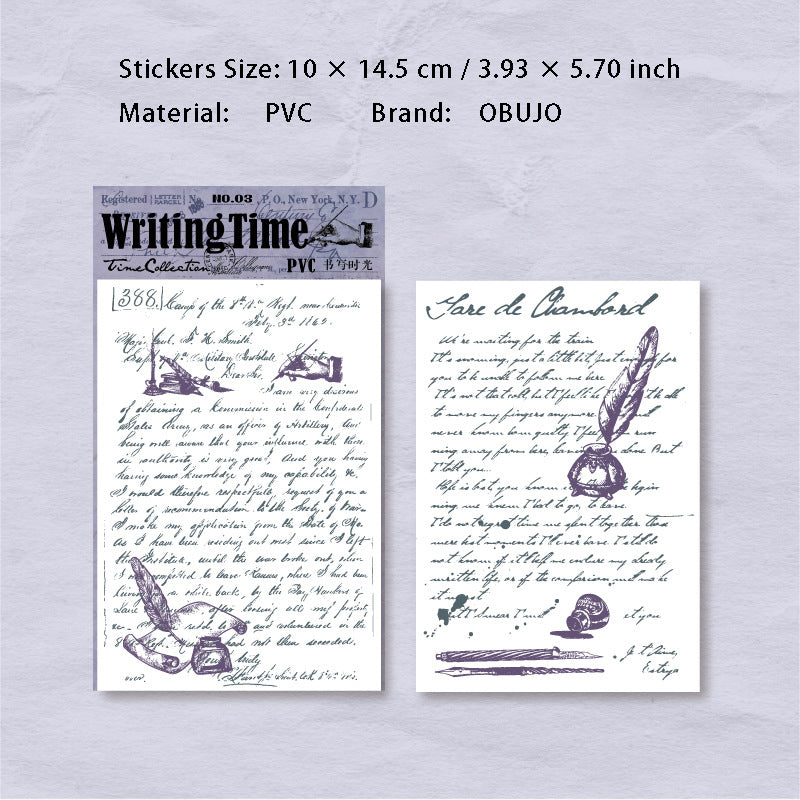 2 Sheets Vintage Handwriting Letter Transfer Stickers SGYJ