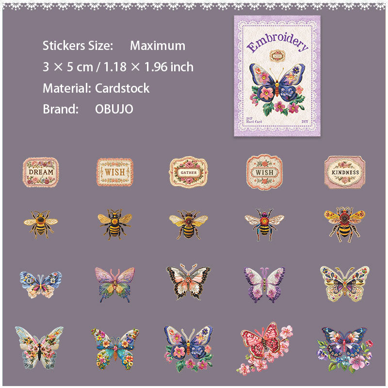 20 Pcs Natural Cardstock Stickeres CXBD