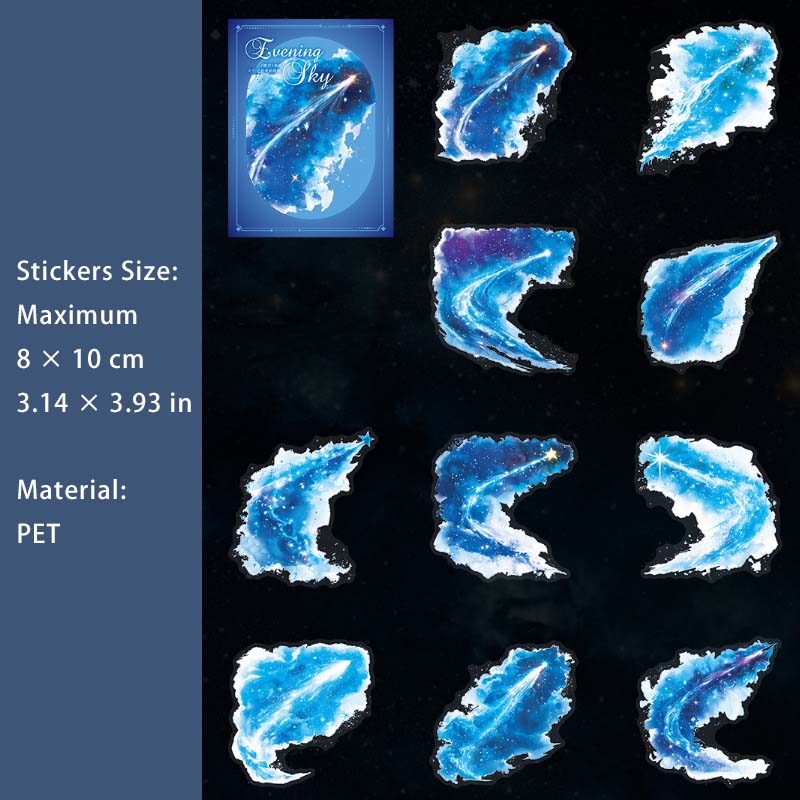 20 Pcs Fantasy Night Sky PET Stickers WKXl