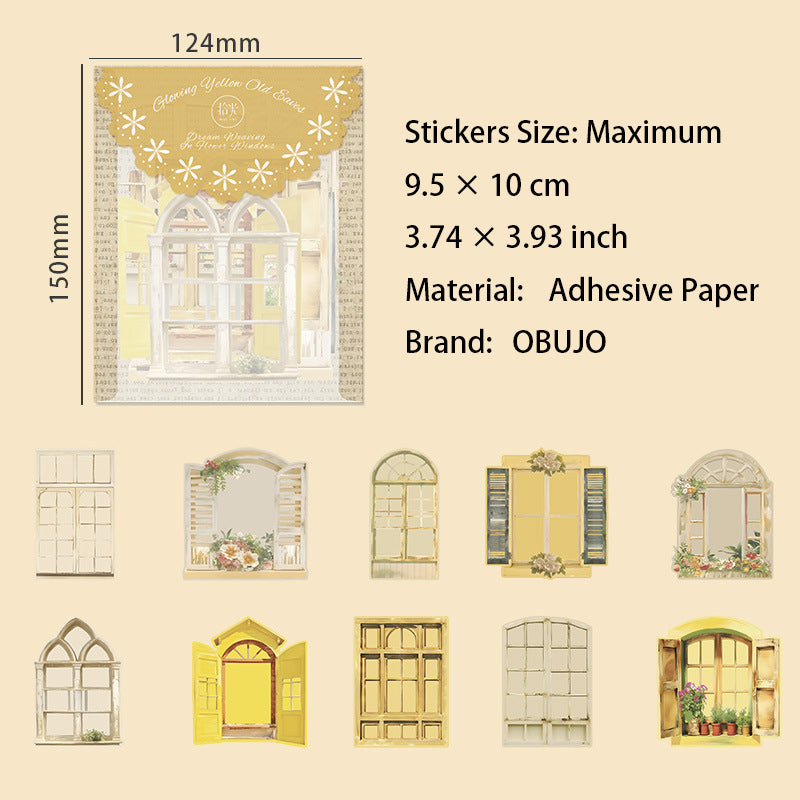 10 Pcs Window Themed Stickers HCZM