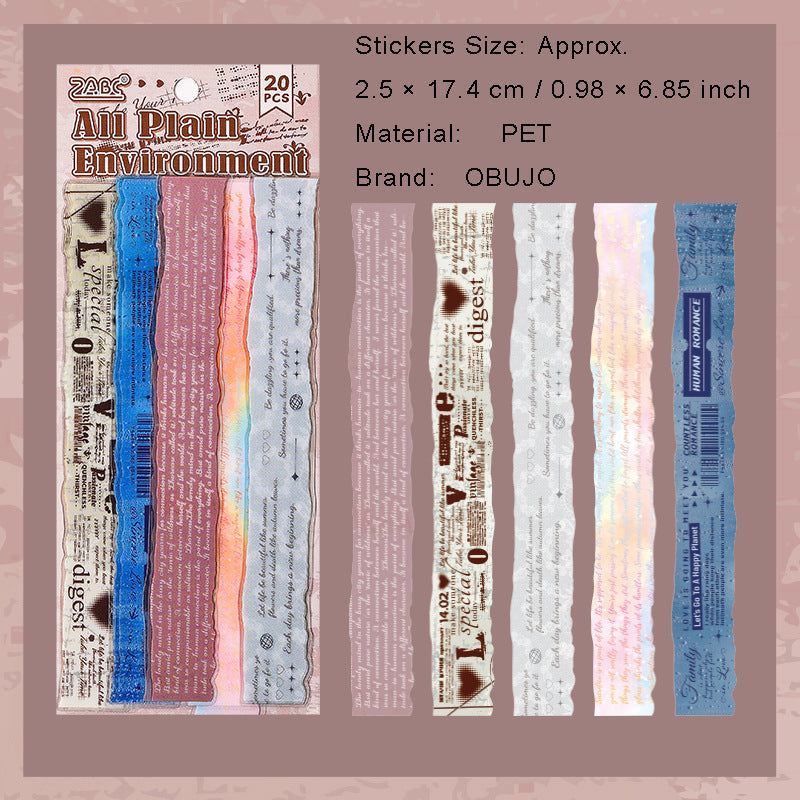 20 Pcs Vintage Journal Stickers JYSN