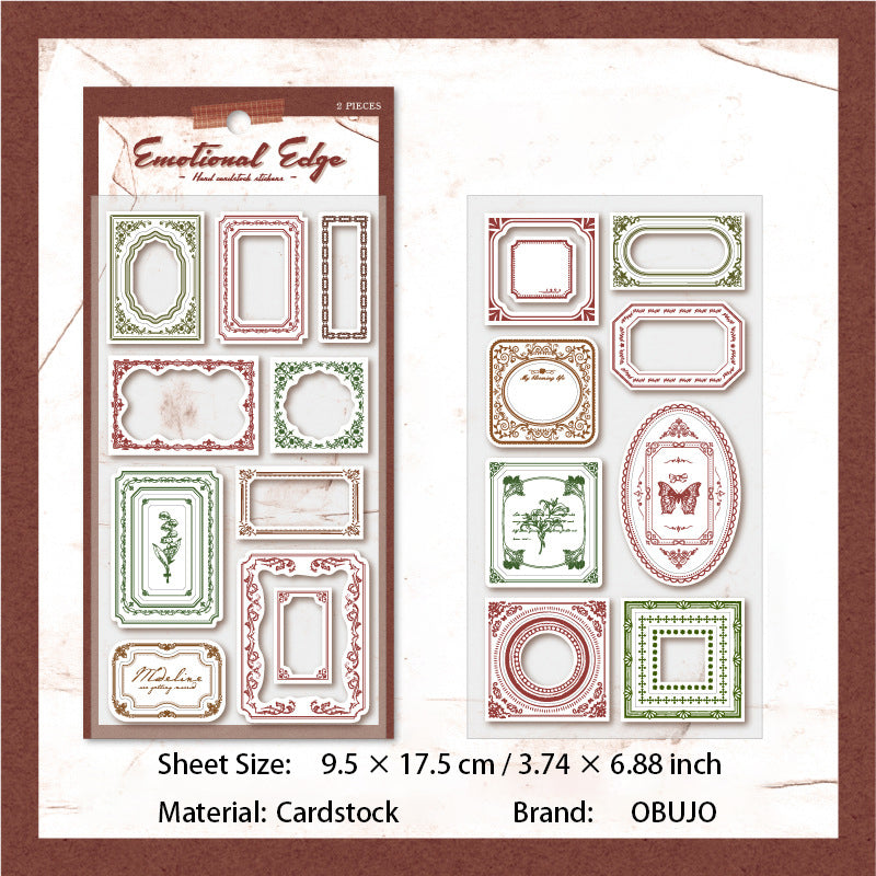 2 Sheets Vintage Journal Stickers QXBY