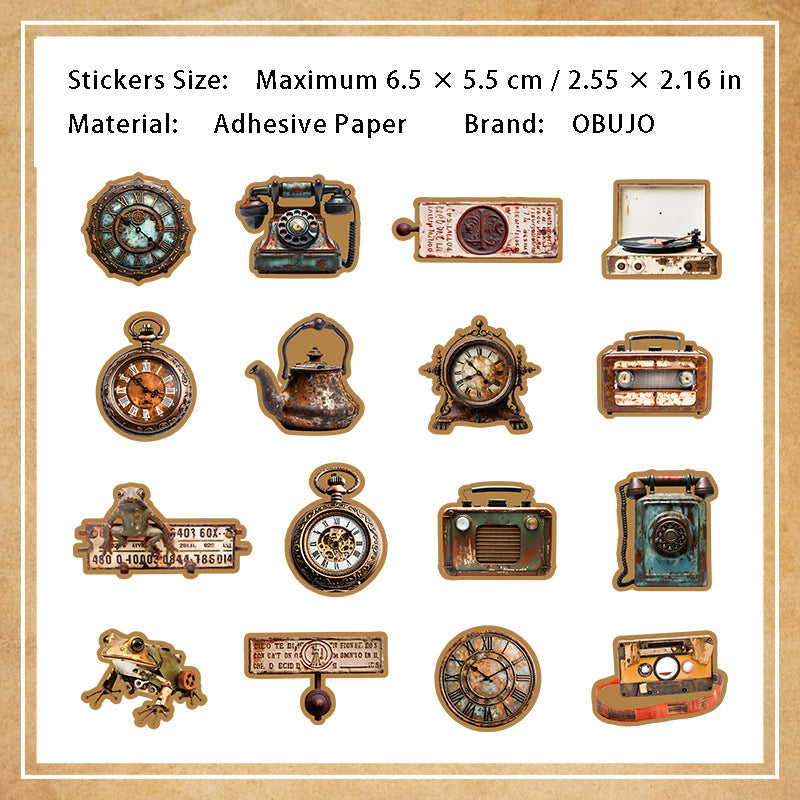 16 Pcs Vintage Object Stickers JSQM