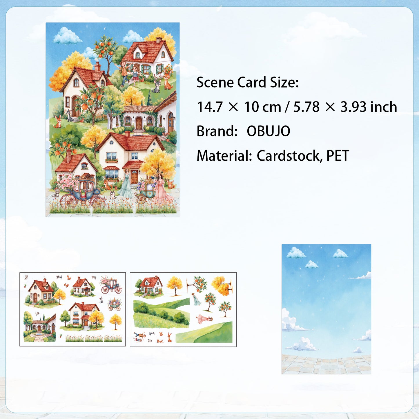 Fantasy Garden Manor Scene DIY Stickers Kit ZXWJ