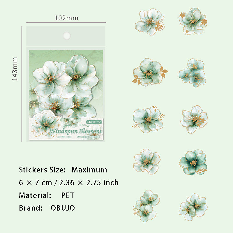 20 Pcs Flower Petal PET Stickers HWHY