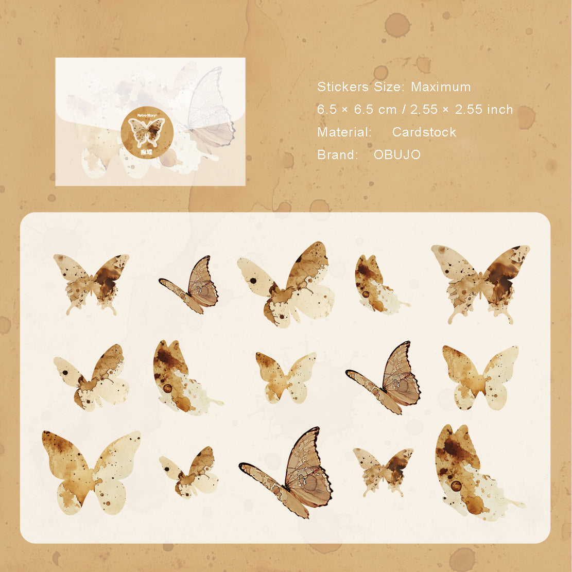 15 Pcs Autumn Pressed PET Stickers KZXL