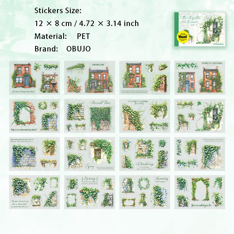 16 Sheets Garden Vine PET Stickers Book BYWDJL